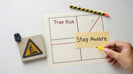 Caution Note on Trap Risk with Stay Aware Message for Safety