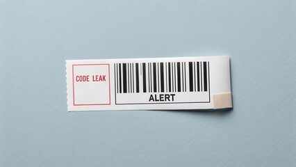 Alert Label on Light Blue Background Signifying Code Leak Warning