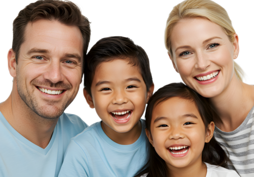 Smiling Family A Portrait of Joyful Moments and Loving Connections Together - Powered by Adobe