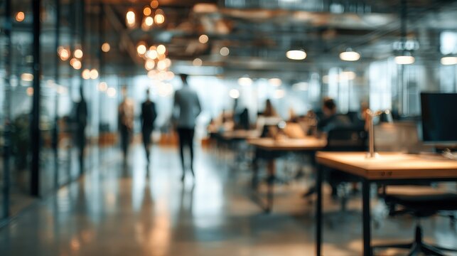 blurred business office scene with casual attire and bokeh - Powered by Adobe