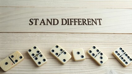 Stand Out and Be Unique with Game Pieces on Wooden Surface