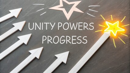 Unity Powers Progress with Arrows and Bright Star Symbolism
