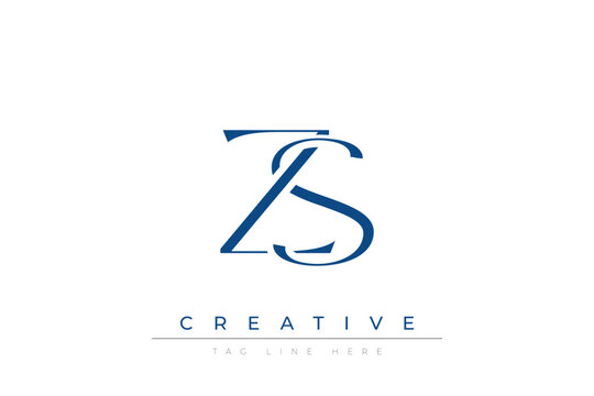 Blue stylized letters ZS combined in a modern design on a clean white background, evoking professionalism and creativity. Ideal for branding, business identity, and corporate representation concepts.