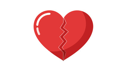 red heart on white background