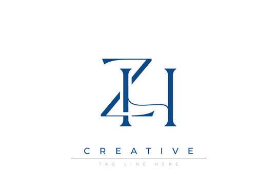 Blue stylized letters ZH combined in a modern design on a clean white background, evoking professionalism and creativity. Ideal for branding, business identity, and corporate representation concepts.