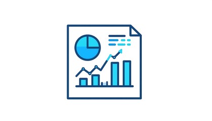 Vector illustration of a business report with data visualization charts, showing analytics, financial growth, and statistical information