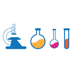 Colorful Laboratory Equipment for Science and Education.