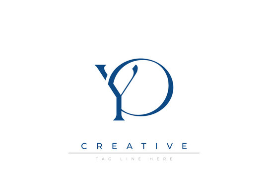 Blue stylized letters YO combined in a modern design on a clean white background, evoking professionalism and creativity. Ideal for branding, business identity, and corporate representation concepts.