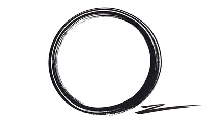 Hand drawn oval shape with a brush stroke accent