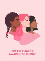 Diverse women unite for breast cancer awareness month support