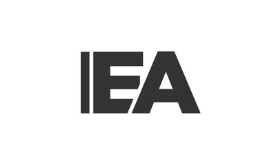 IEA logo design template with strong and modern bold text. Initial based vector logotype featuring simple and minimal typography. Trendy company identity.