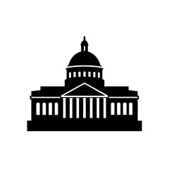 Capitol building silhouette on transparent background