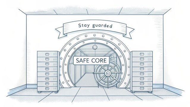 safe core vault door sketch illustration clip art preview