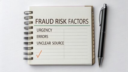 Detailed Notepad Listing Fraud Risk Factors for Financial Analysis