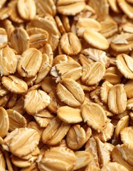 Fototapeta premium Close-up of many whole grain oat flakes