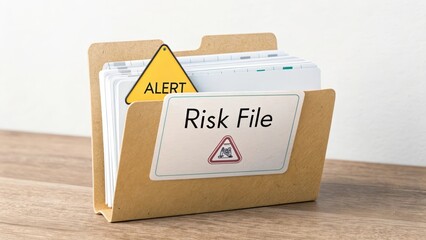 Risk File Document Folder with Alert Sign for Safety Management