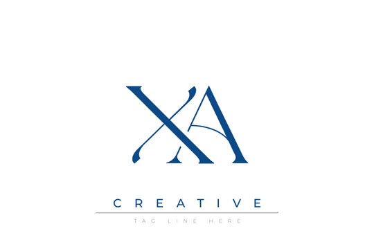 Blue stylized letters XA combined in a modern design on a clean white background, evoking professionalism and creativity. Ideal for branding, business identity, and corporate representation concepts.