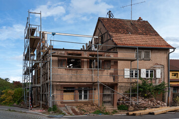 chantier de restauration maison Alsacienne