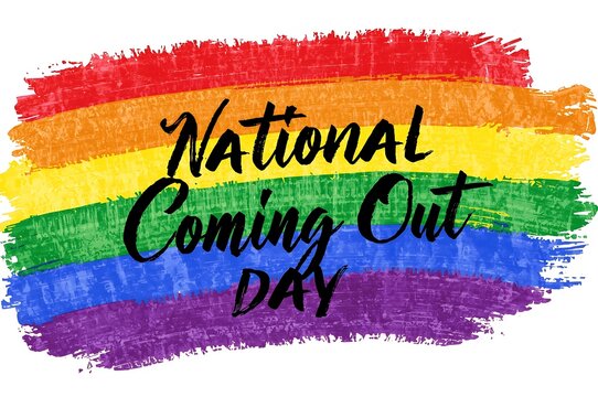 National coming out day rainbow pride flag brush stroke art
