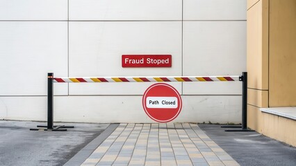Warning Sign for Fraud Prevention with Closed Path Barrier