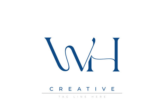 Blue stylized letters WH combined in a modern design on a clean white background, evoking professionalism and creativity. Ideal for branding, business identity, and corporate representation concepts.
