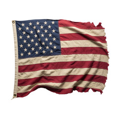 Waving American Flag with Frayed Edges