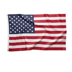 Waving American Flag on Black Background