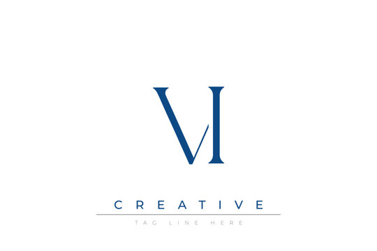 Blue stylized letters VI combined in a modern design on a clean white background, evoking professionalism and creativity. Ideal for branding, business identity, and corporate representation concepts.