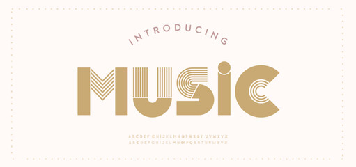 Music Minimal modern alphabet fonts. Typography minimalist urban digital fashion future creative logo font. vector illustration

