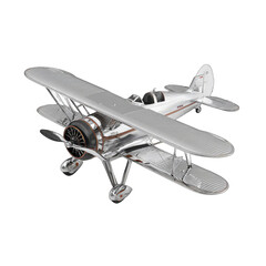 Silver biplane, vintage style