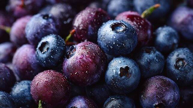 Colorful blueberry fruit macro shot high quality fruit texture fruit close up fruit photography aesthetic no people no text fruit photography