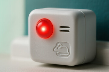 Smart Home Rodent Repeller Sensor With Red Alert LED On Wall Corner