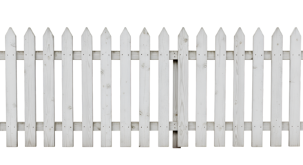 White Picket Fence Against Black Background