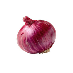 Close-up of a single, vibrant red onion
