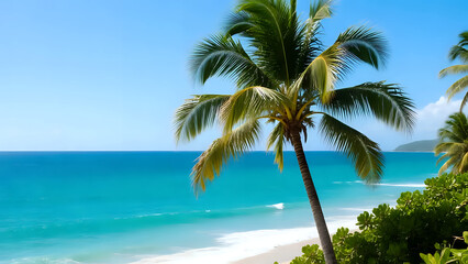 Obraz premium tropical beach with palm trees