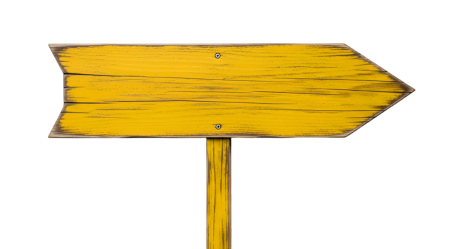 Yellow Arrow Signpost on Black Background