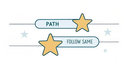 Obraz premium Path to Success with Stars and Inspirational Text Illustration