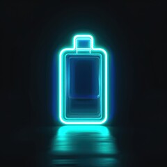 Neon battery icon illustration