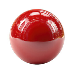 A glossy, perfectly round, vibrant red sphere.  A subtle gradient of red appears on the lower half