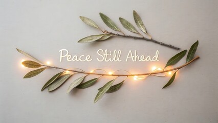 Peaceful Nature Elements with Inspirational Text and Organic Decor