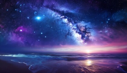 Celestial Creation Unfolds As Divine Forces Shape Stunning Cosmos Filled Shimmering Stars And Ethereal Light Amidst Deep Space Blues And Purples Invoking Awe And Wonder