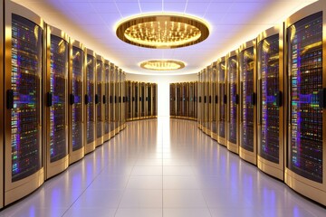 Modern Server Room Data Center Interior
