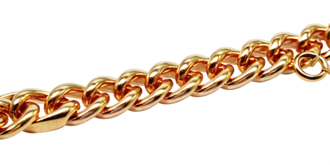Detailed Gold Curb Chain Bracelet on White Background graphic isolated on a transparent background