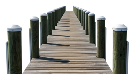 Wooden Dock with Green Posts and White Caps