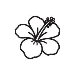 black and white flower vector icon on white background 