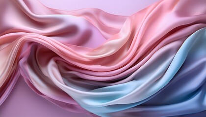 Obraz premium Abstract Flowing Silk Fabric With Pastel Colors For Gentle Texture