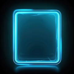Neon blue rectangle frame