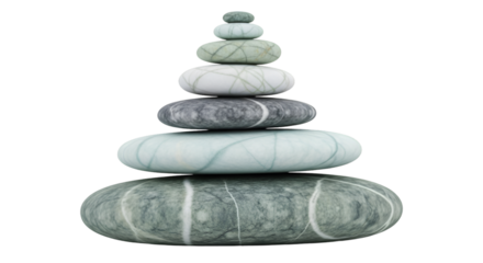Stacked Zen Stones on Black Background