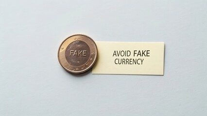 Importance of Recognizing Fake Currency with a Warning Sign
