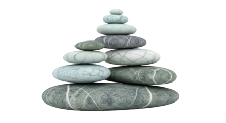 Stacked Zen Stones on Black Background